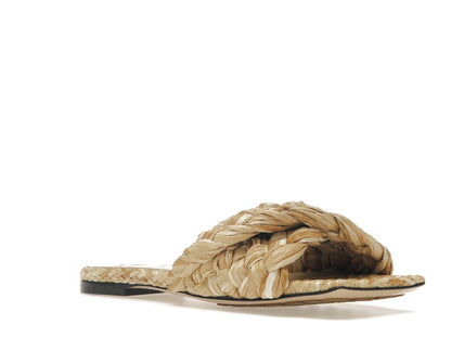 Bottega Veneta Raffia Stretch Flat Sandals Macadamia (Women's)