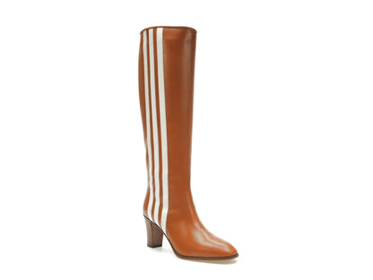 adidas x Gucci 73mm Knee-High Boots Cognac Leather