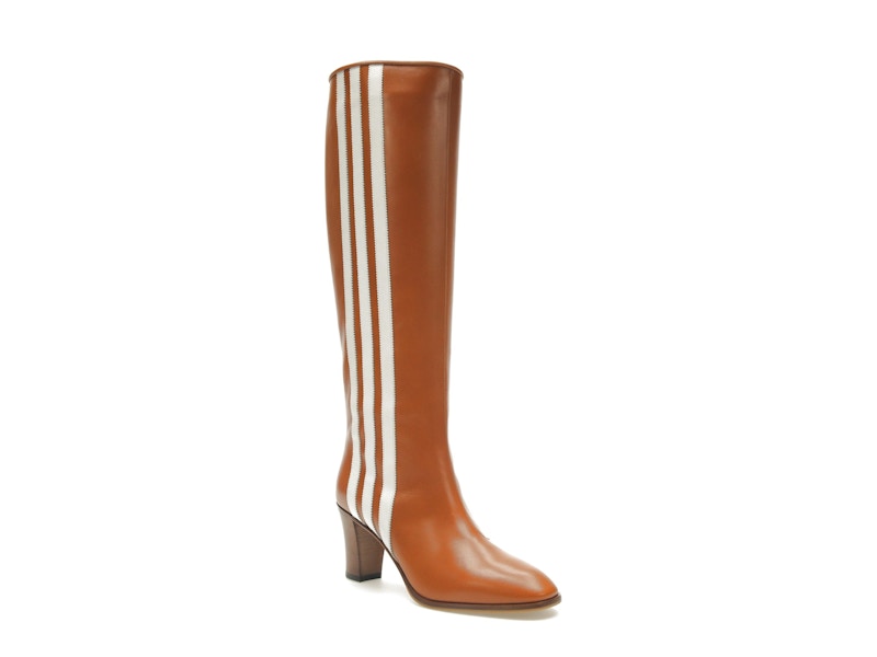 adidas x Gucci 73mm Knee-High Boots Cognac Leather