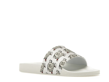 Moncler Basile Slide Logo Print White