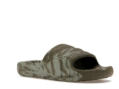 adidas Adilette 22 Slides Olive Strata Silver Green