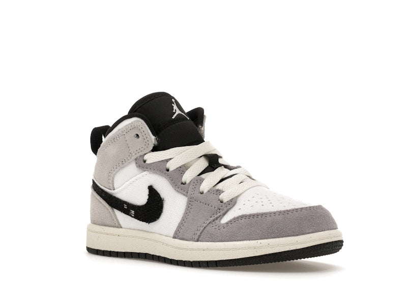Jordan 1 Mid SE Craft White Cement Grey Black (PS)