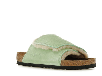 Birkenstock Solana Shearling Slide Stussy Washed Green