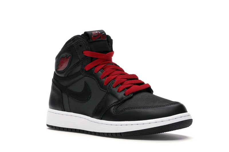 Jordan 1 Retro High Black Satin Gym Red Black (GS)