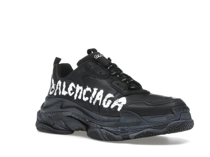 Balenciaga Triple S Black White Graffiti