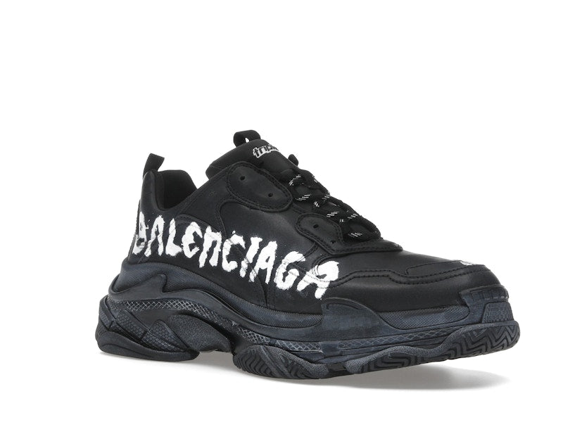 Balenciaga Triple S Black White Graffiti