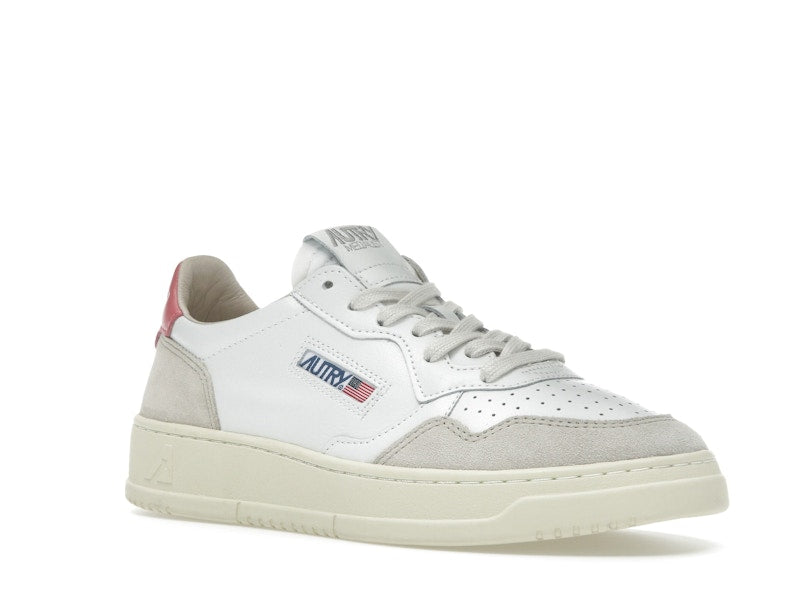 Autry Medalist Leather Low White Tearose Beige (Women's)
