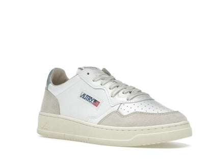 Autry Medalist Leather Low White Silver Blue