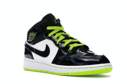 Jordan 1 Mid Black Cyber Mystic Green (GS)