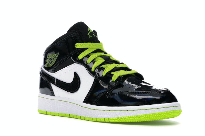 Jordan 1 Mid Black Cyber Mystic Green (GS)