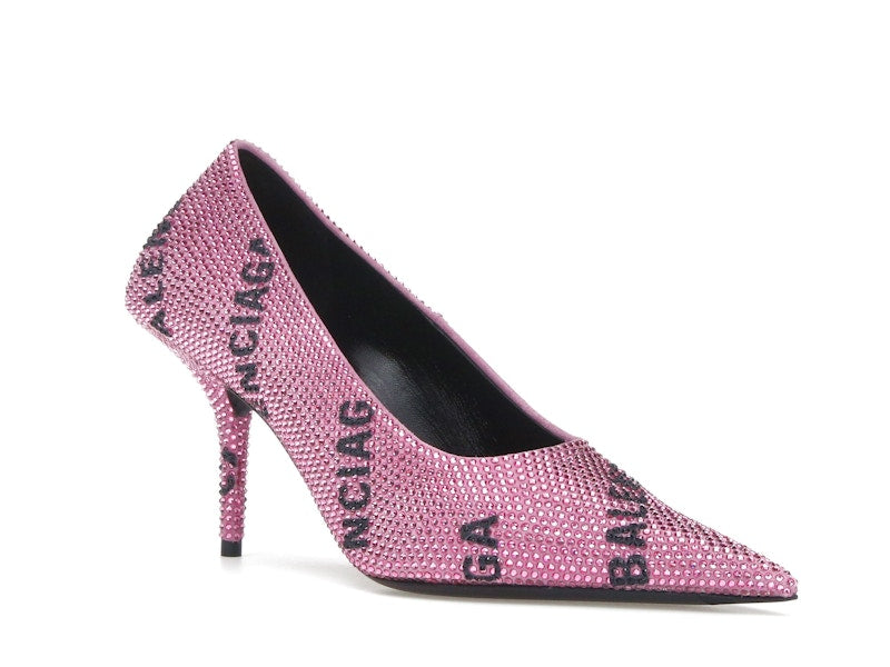 Balenciaga Square Knife Embellished Pumps Pink Black (Women's)