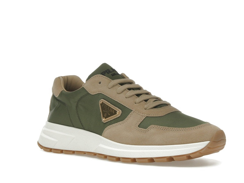 Prada PRAX 01 Sneakers Re-Nylon Brushed Leather Ecru Military