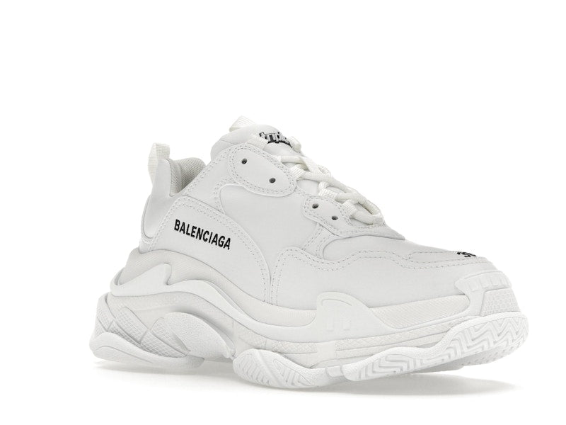 Balenciaga Triple S Synthetic Leather Triple White (Women's)