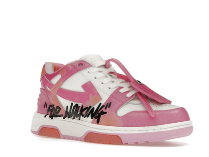 OFF-WHITE Out Of Office OOO "For Walking" Low Tops Pink Tie Dye