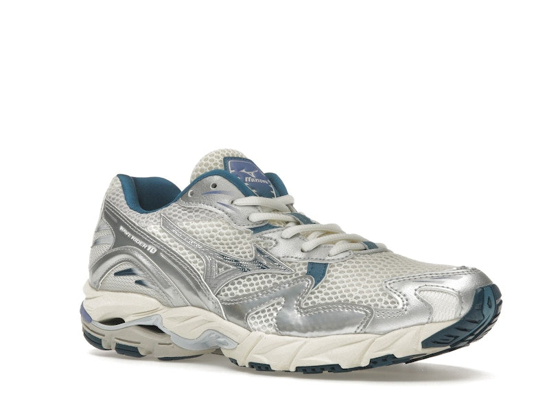Mizuno Wave Rider 10 White Silver Blue