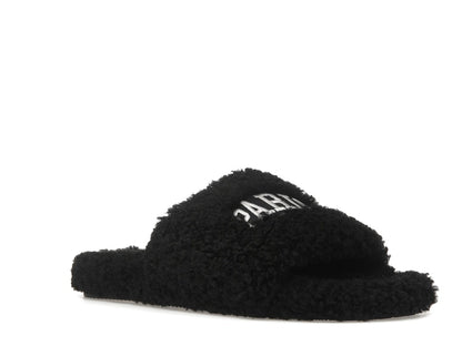 Balenciaga Paris Furry Slide Black