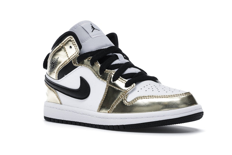 Jordan 1 Mid Metallic Gold Black White (PS)