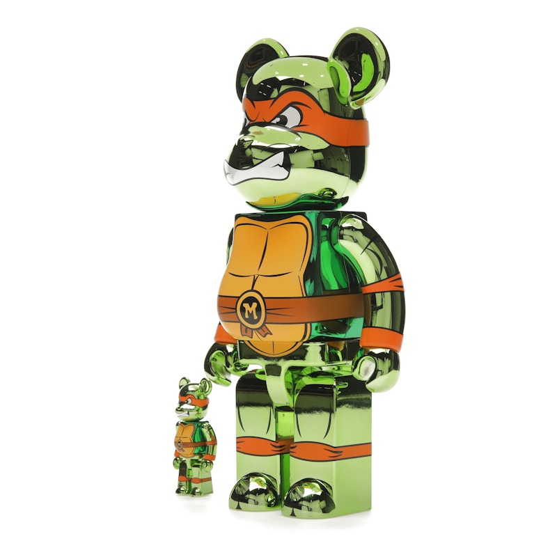 Bearbrick x Teenage Mutant Ninja Turtles Michelangelo 100% & 400% Set