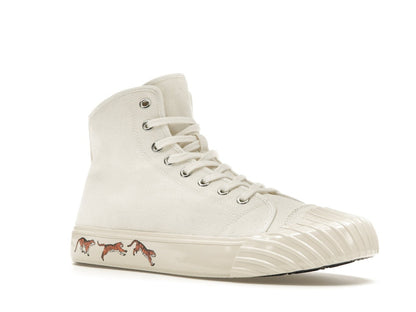 Kenzo School High Top Trainers Tiger Sole Off White