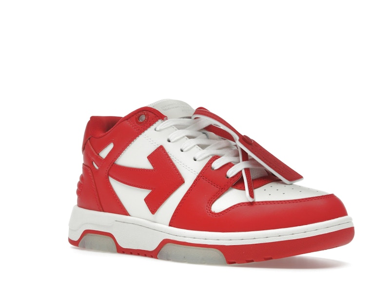 OFF-WHITE Out Of Office OOO Low Tops Red White