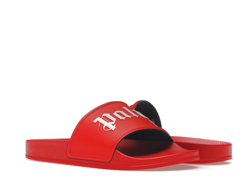 Palm Angels Pool Slides Red White