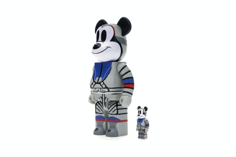 Bearbrick x Billionaire Boys Club x Mickey Mouse Astronaut 100% & 400% Set Multicolor