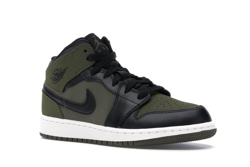 Jordan 1 Mid Olive Canvas Black (GS)