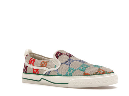 Gucci Tennis 1977 Slip On GG Logo White Multi