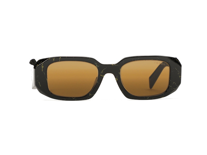 Prada Sunglasses PR 17WSF Black/Yellow Marble/Dark Brown (PR17WSF-19D01T-51)
