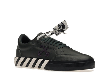 OFF-WHITE Vulc Low Dark Green Leather