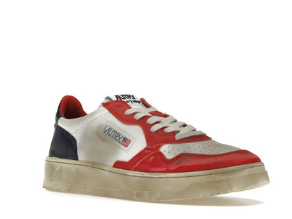 Autry Medalist Leather Low Super Vintage White Blue Red