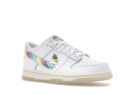 Nike Dunk Low SE Rainbow Lace Swoosh White (GS)