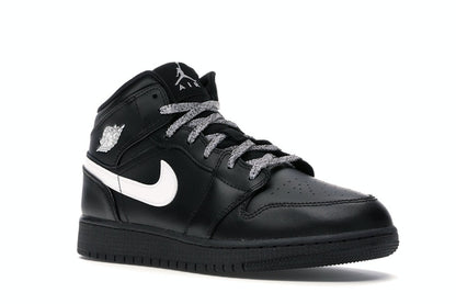 Jordan 1 Mid Black White Speckle (GS)