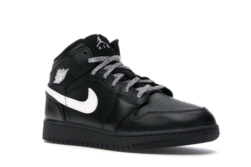 Jordan 1 Mid Black White Speckle (GS)