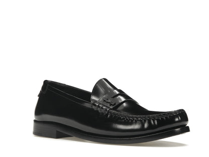 Saint Laurent Le Loafer Penny Slippers Black Leather