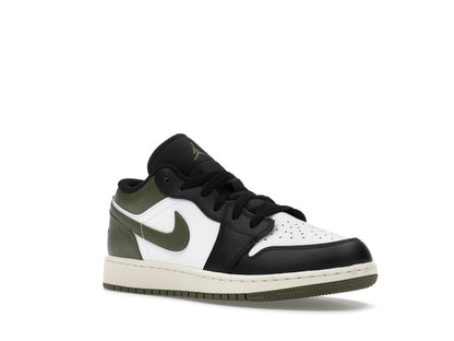 Jordan 1 Low Black Toe Medium Olive (GS)