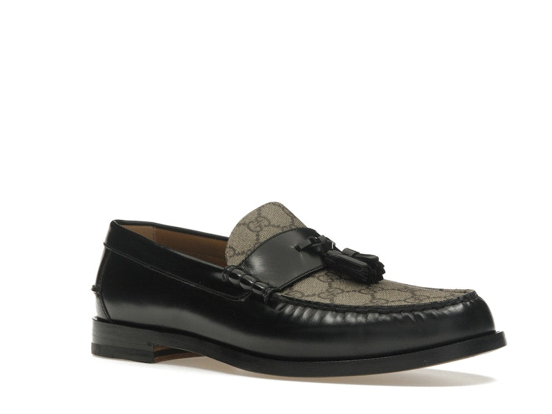 Gucci Tassel GG Canvas Loafers Black Ebony
