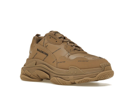 Balenciaga All Over Logo Triple S Beige