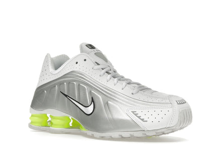 Nike Shox R4 White Metallic Silver Volt (Women's)
