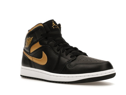 Jordan 1 Mid Black Metallic Gold