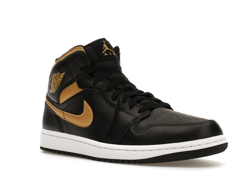 Jordan 1 Mid Black Metallic Gold