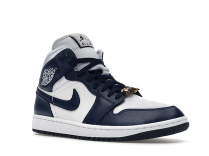 Jordan 1 Mid Football Grey White Midnight Navy (Women's)