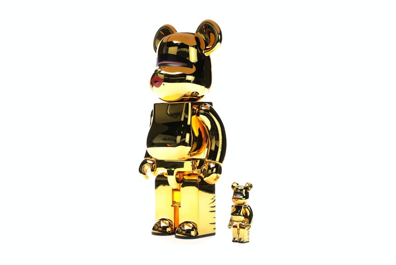 Bearbrick x Tyga x Hajime Sorayama 100% & 400% Set Gold