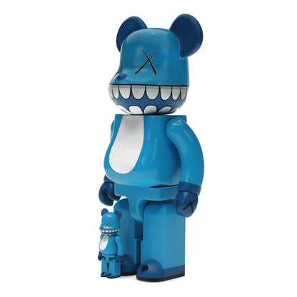 Bearbrick x a-nation KAWS Chompers 100% & 400% Set Blue