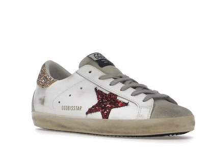 Golden Goose Super-Star White Red Glitter (Women's)