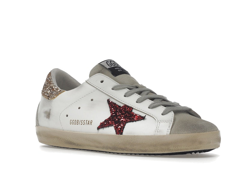 Golden Goose Super-Star White Red Glitter (Women's)