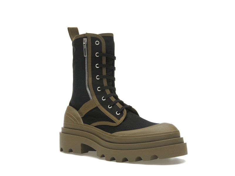 Bottega Veneta Lace-Up Boots Black Green