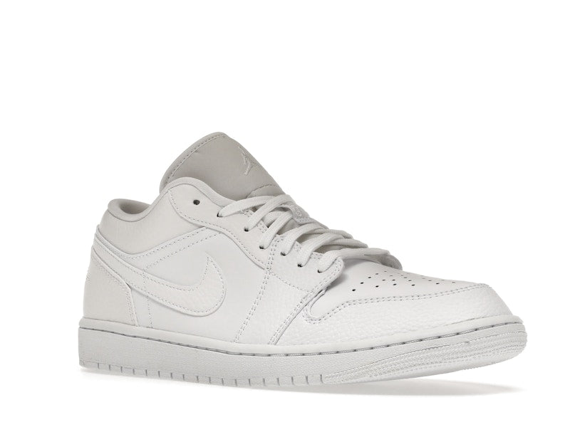 Jordan 1 Low Triple White Tumbled Leather