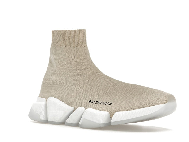 Balenciaga Speed 2.0 Recycled Sole Transparent Sole Beige
