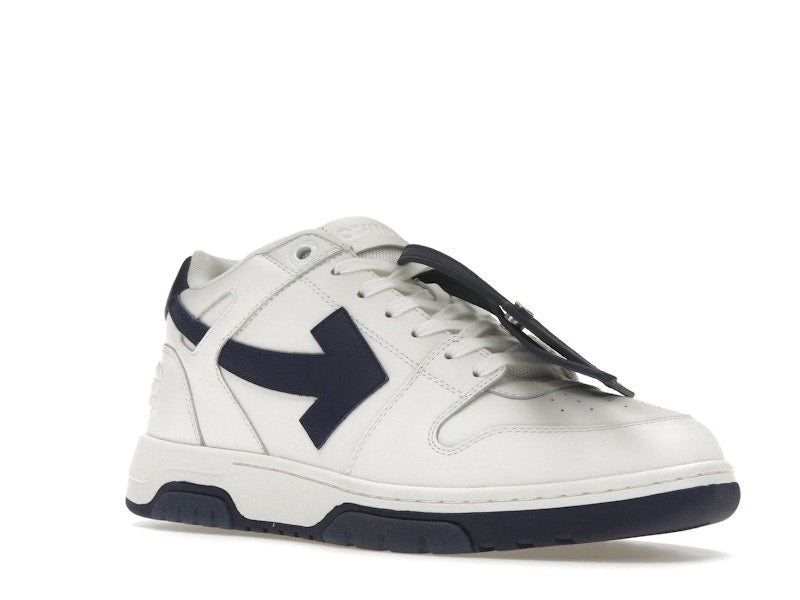 OFF-WHITE Out Of Office OOO Low Tops White Navy Blue